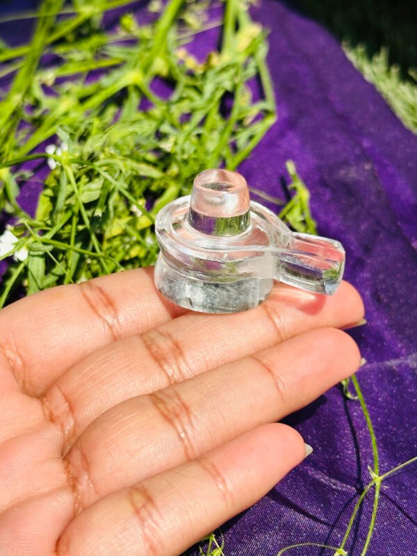 Natural Stone Clear Quartz Shivling - Image 2